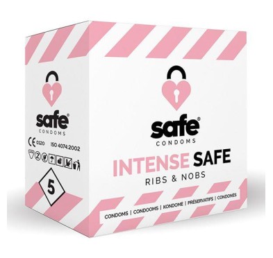 SAFE - Condoms Intense Safe Ribs & Nobs (5 pcs)